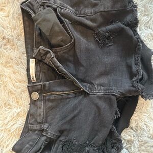SO Women's Black Ripped Jean Shorts